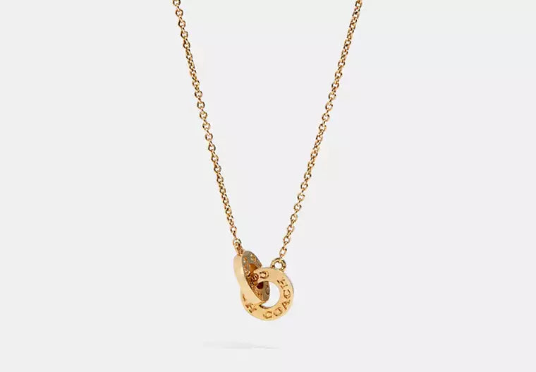 Collier Coach New York Argent Double Anneaux Entrelacés